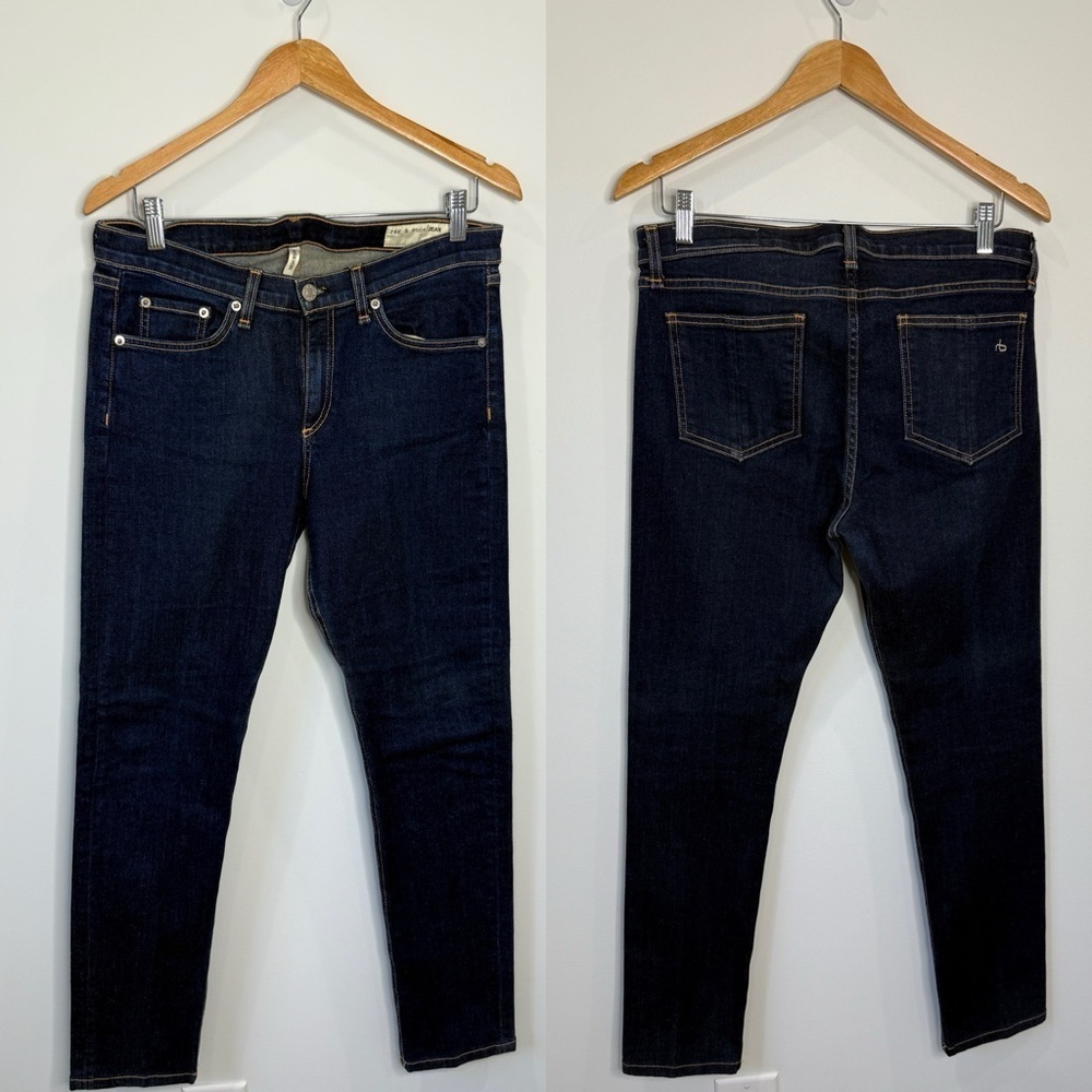 Rag & Bone High Rise Skinny Dark Blue Women's Jeans (31)